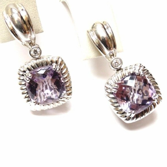 CHARLES KRYPELL .925 14K Gold Amethyst Dia Earring - Picture 5 of 6